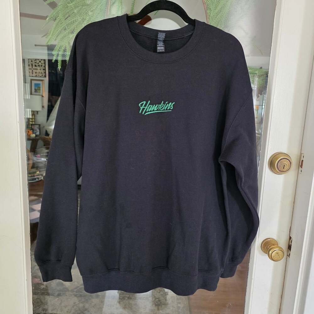 Gildan Hawkins Stranger Things Sweatshirt Mens Size L Black